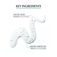 Man holding Eucerin DermoPurifyer scrub, with key benefits: reduces blemishes and refines texture.