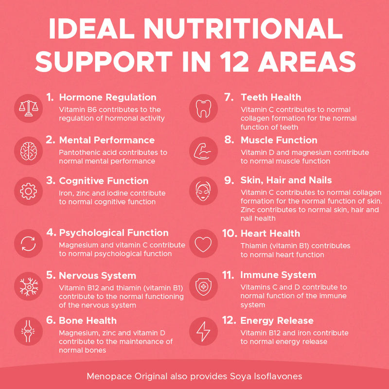 Vitabiotics Menopace Original 30 Tablets support nutiritional areas