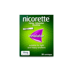 Nicorette Inhalator 15mg
Nicotine replacement therapy device   
Quit smoking aid   
Discrete and convenient   
Replaceable cartridges