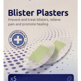 Front view of Numark Blister Plasters pack, ideal for protecting and healing foot blisters quickly.
