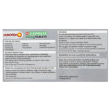 Nurofen Express 2.5g 16 tablets packaging insert showing dosage instructions, side effects, and warnings on a white background.