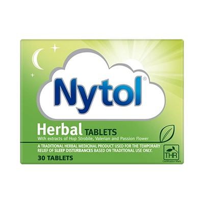 Nytol Herbal Tablets packaging on a white background