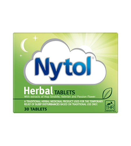 Nytol Herbal Tablets packaging on a white background