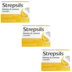 Pack of 3 Strepsils Honey & Lemon Lozenges For Sore Throat Pack of 36
