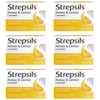 Pack of 6 Strepsils Honey & Lemon Lozenges For Sore Throat Pack of 36