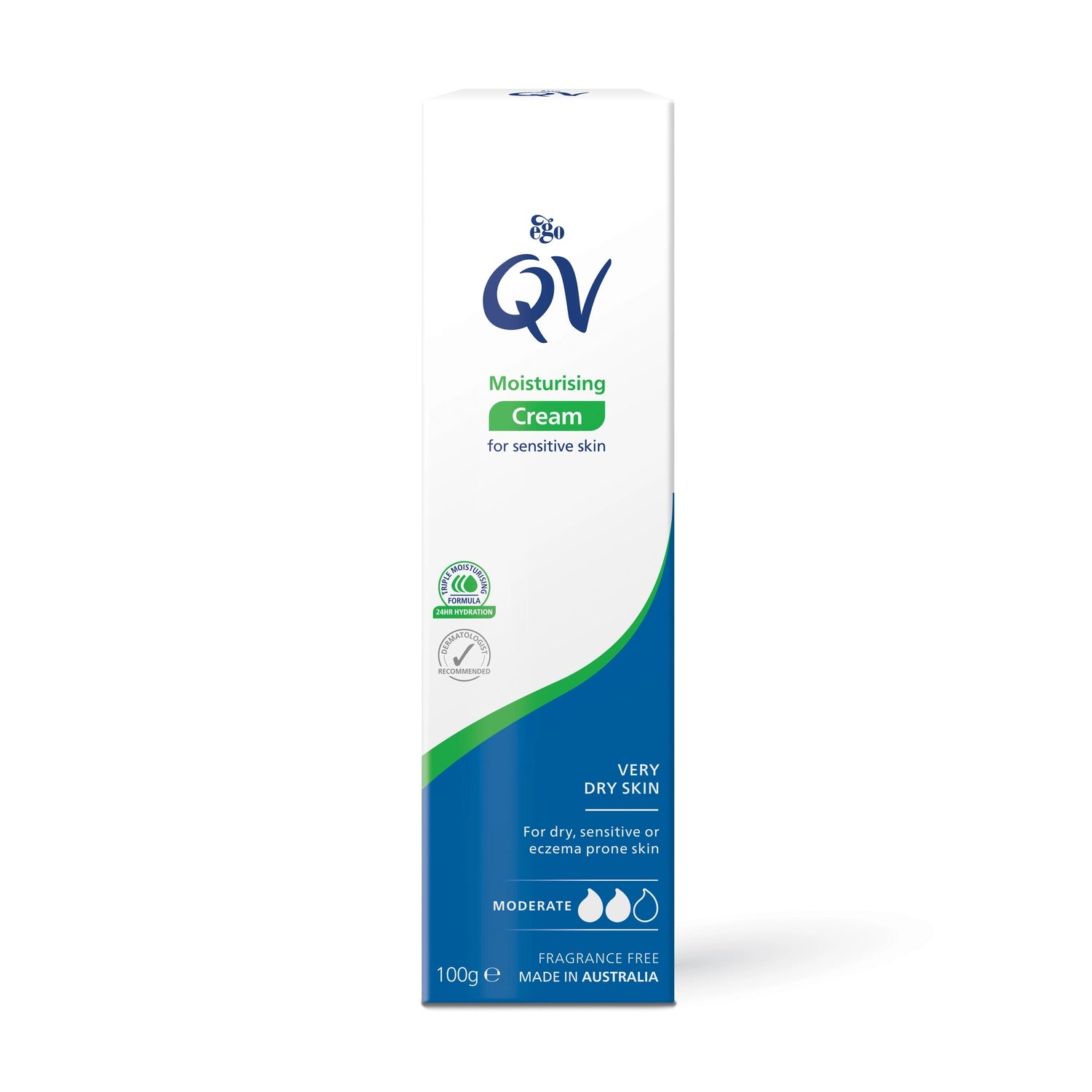 QV Moisturising Cream 100g packaging on a white background