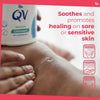 QV Intensive Ointment being applied to skin with text highlighting its benefits.
