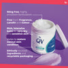QV Intensive Ointment jar with purple background and text highlighting features