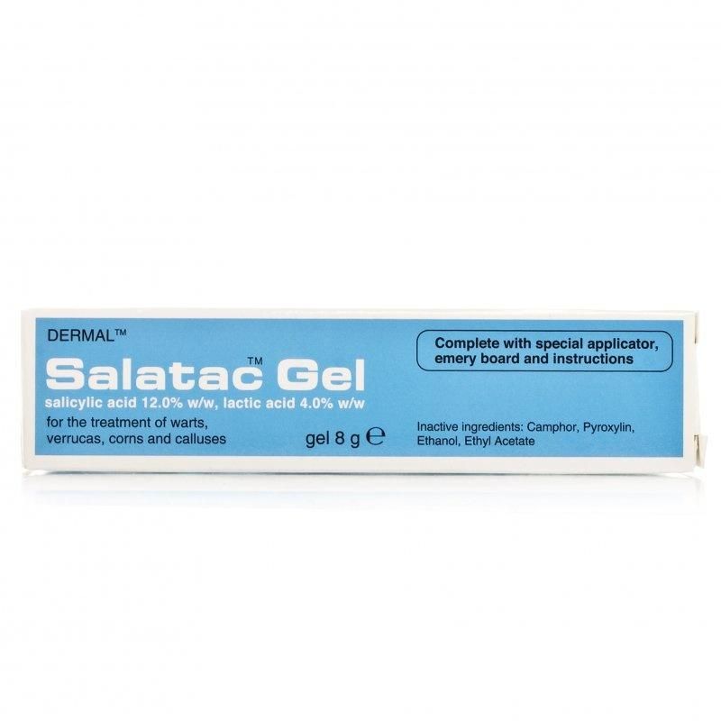 Salatac Gel packaging with blue label on a white background