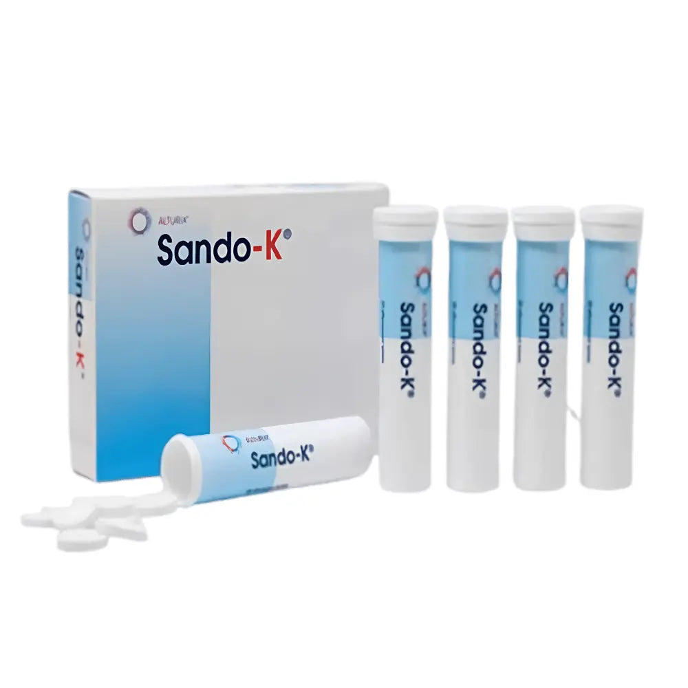 Sando-K product packaging with multiple tubes on a white background
