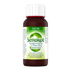 A bottle of Senokot 12 Years Plus syrup, 150 ml, featuring a white cap and a green and white label on a white background.