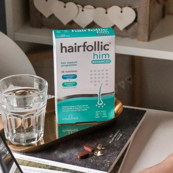 Vitabiotics Hairfollic Him Advanced Dual Pack of 60 Tablets And Capsule