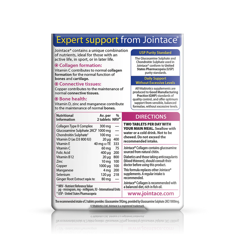 Vitabiotics Jointace Collagen 30 Tablets Back
