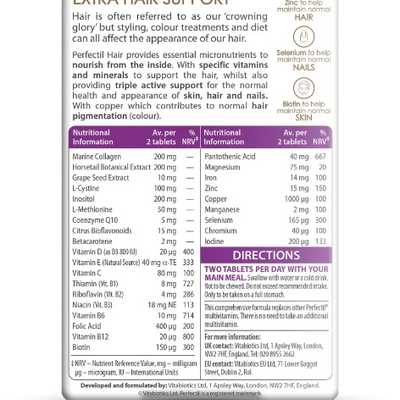 Vitabiotics Perfectil Plus Hair 60 Tablets For Extra Support For Hairs