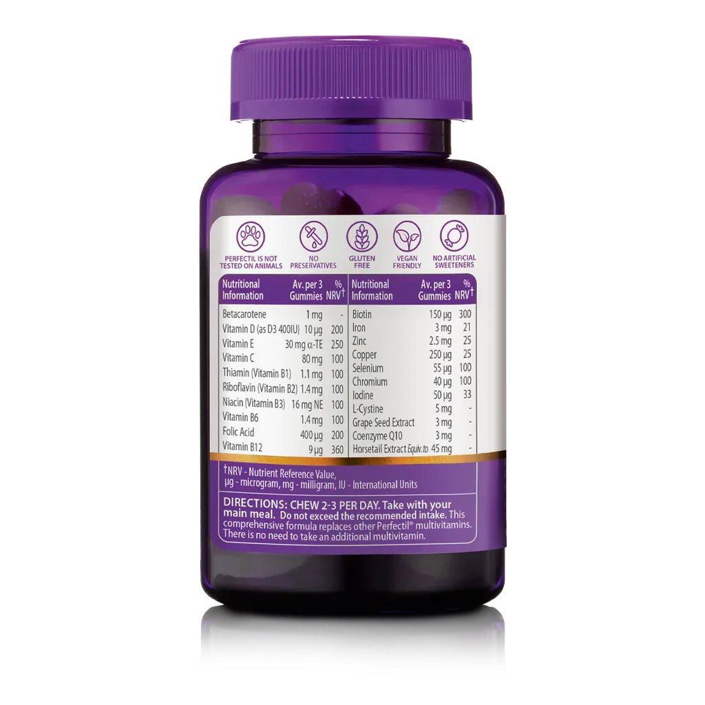 Vitabiotics Perfectil Hair Crush 60 Gummies Back View