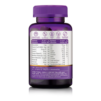 Vitabiotics Perfectil Hair Crush 60 Gummies Back View