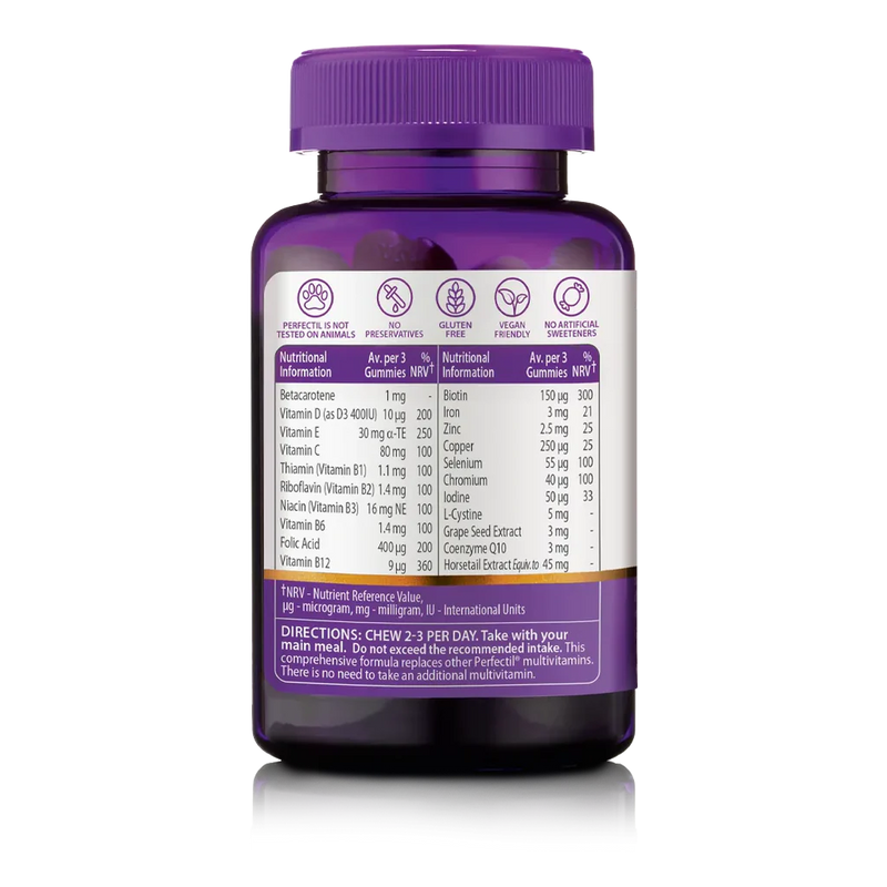 Vitabiotics Perfectil Hair Crush 60 Gummies Back View