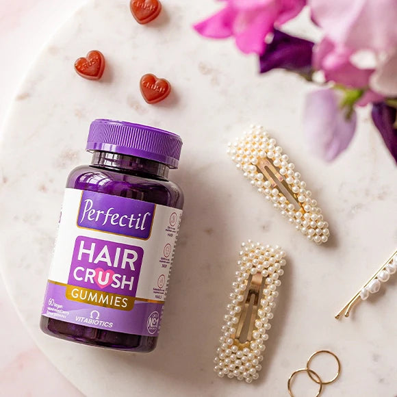 Vitabiotics Perfectil Hair Crush 60 Gummies Placing on table