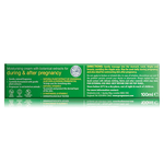 Back side of Pregnacare cream box showing directions, ingredients, and usage info