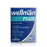 Wellman Plus Omega 3-6-9 56 tablets front view for men's health, heart, and joint support.