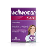 Wellwoman 50+ 30 tablets with 26 nutrients to maintain health, vitality, and reduce fatigue.