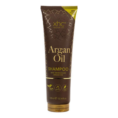 Tube of XHC Argan Oil Shampoo with Moroccan Argan Oil 300ml on a white background