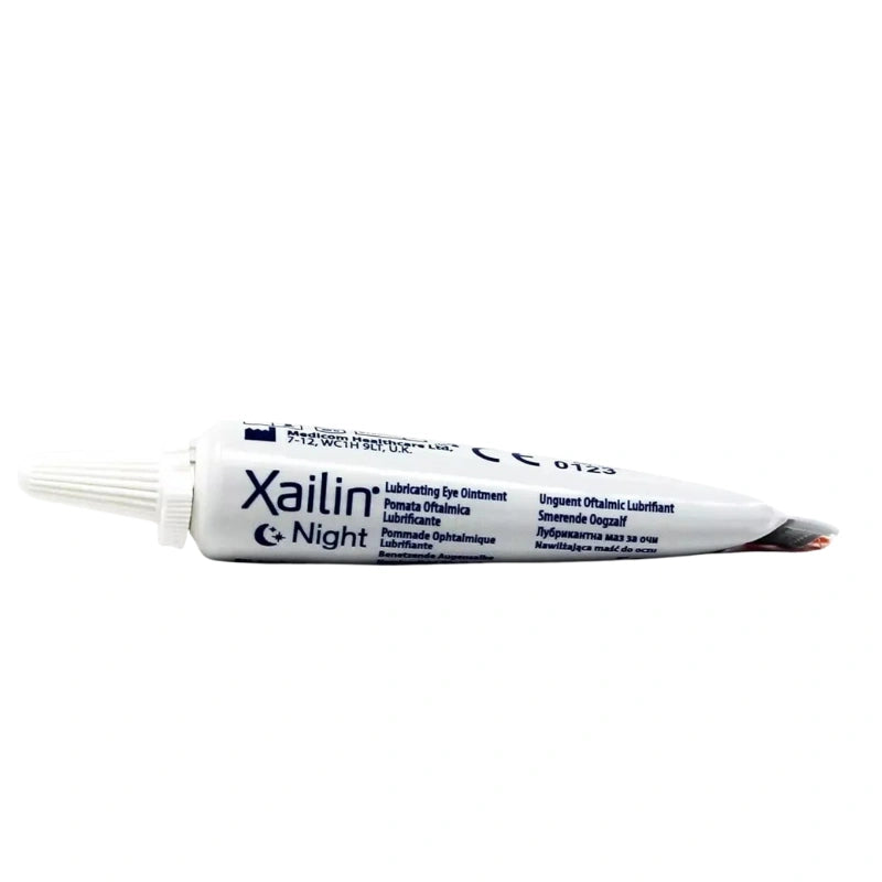 Xailin Night eye drop container on a white background