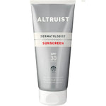 altruist dermatologist sunscreen spf 30 200ml sunscreen tube on a white background