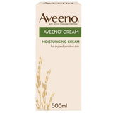 Aveeno moisturizing cream 500ml box on a white background