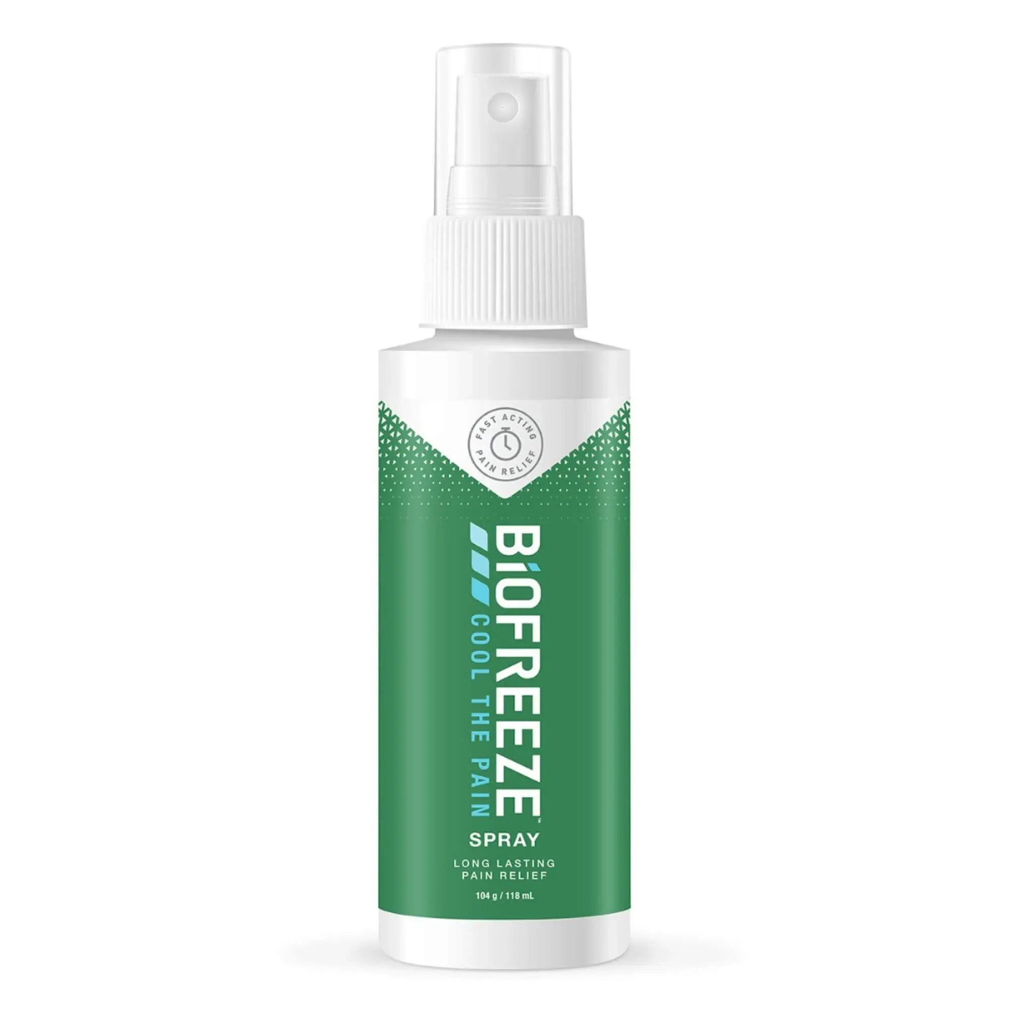 Biofreeze spray bottle on a white background