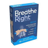 Box of Breathe Right nasal 10 large strips with blue and white design