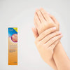 Box of Aqueous Calamine Cream with a hand applying cream to another hand on a light gray background