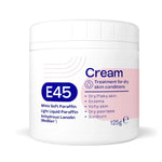 E45 cream 125g jar with white background