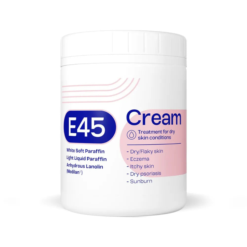 E45 Cream 500g container on a white background