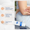E45 Itch Relief cream  with benefits listed on a white background