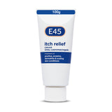 E45 itch relief cream 100g tube on a white background
