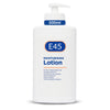 E45 moisturising lotion bottle on a white background