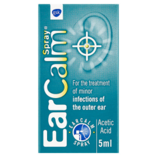 EarCalm Spray 5ml – Acetic acid ear spray for treating minor infections of the outer ear.