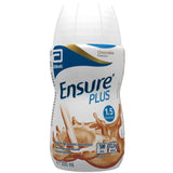 Ensure Plus chocolate flavor supplement bottle on a white background
