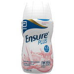 Ensure Plus strawberry flavor supplement bottle on a white background