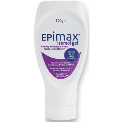 Epimax isomol gel container on a white background
