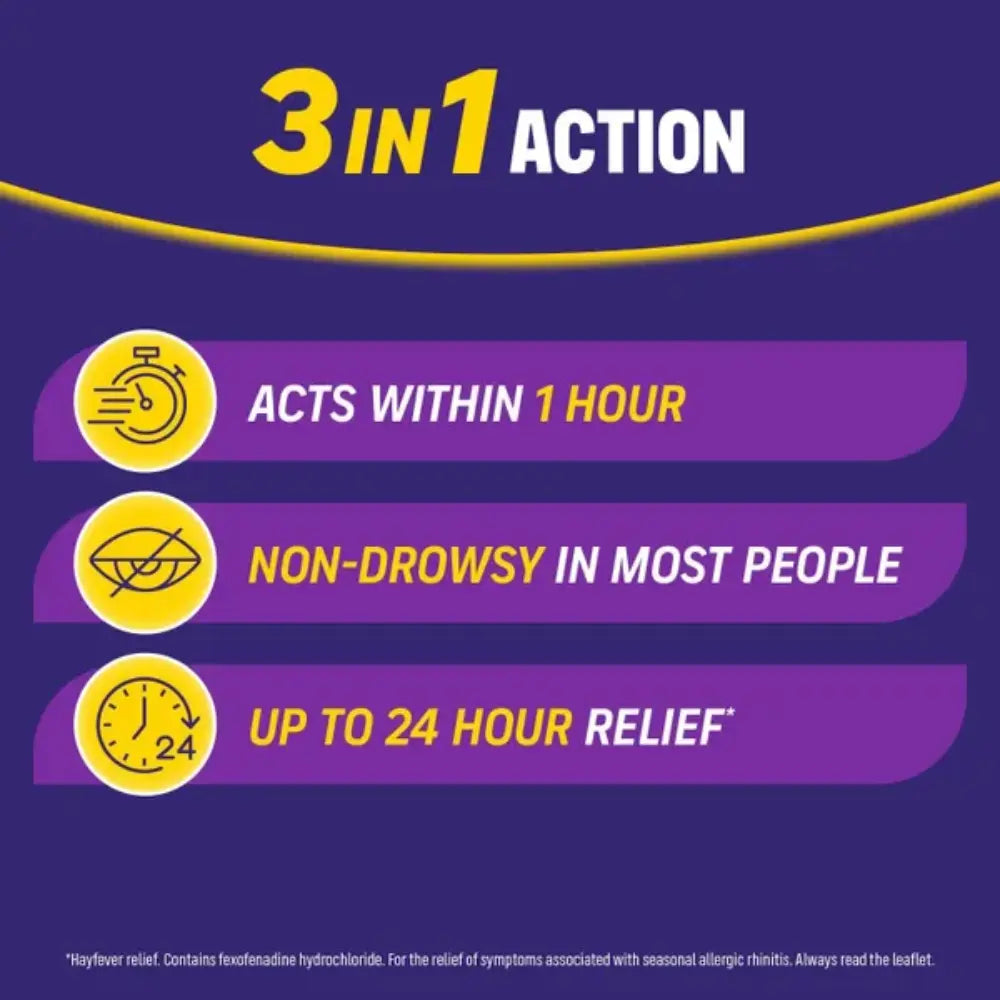 Promotional graphic with '3 in 1 Action' text on a purple background