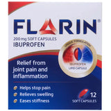Flarin 200mg Soft Capsules (12 Pack) – Targeted ibuprofen pain relief for joint pain and inflammation.