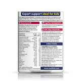 Wellkid multivitamin chewable back label showing supplement facts and directions for kids daily wellbeing.