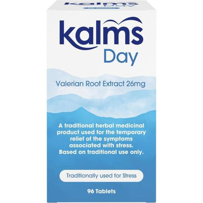 Box of Kalms Day Valerian Root Extract 26mg on a white background