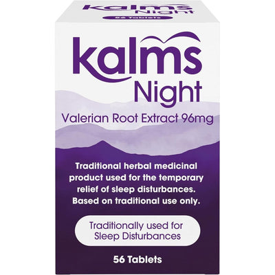 Box of Kalms Night Valerian Root Extract 96mg on a white background