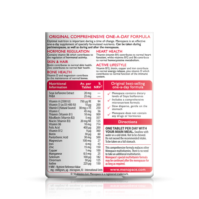 Vitabiotics Menopace Original Tablets Back