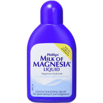Phillips' Milk of Magnesia Liquid 200ml bottle, Traditional Mint Flavour antacid and laxative for relief of indigestion, excess acid, and constipation.