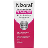 Nizoral anti-dandruff treatment shampoo packaging on a white background