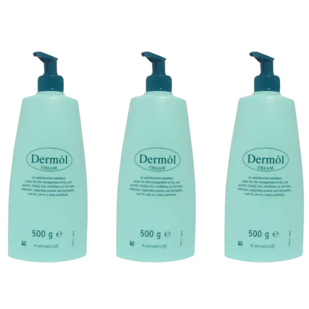 pack of 3 dermol cream 500g For Eczema, Dermatitis and Other Skin Problems